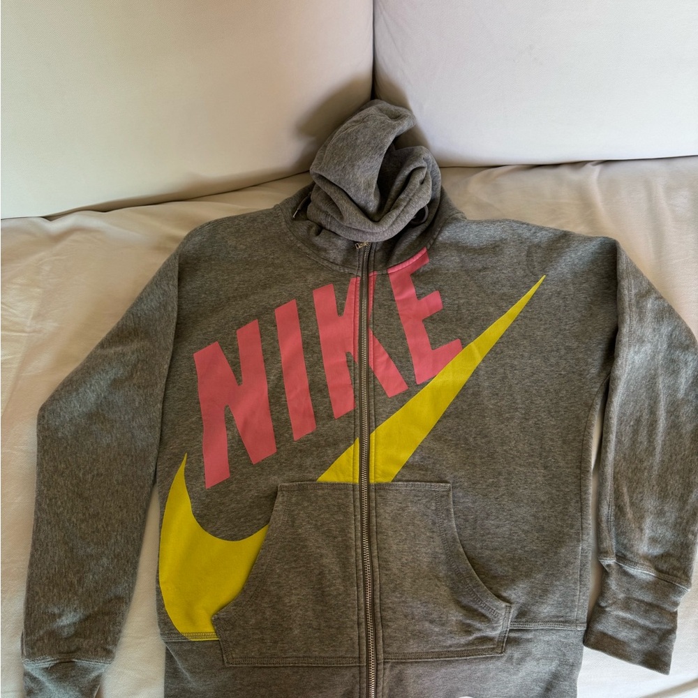 Women’s Nike Gray Hoodie with Pink and Yellow Logo